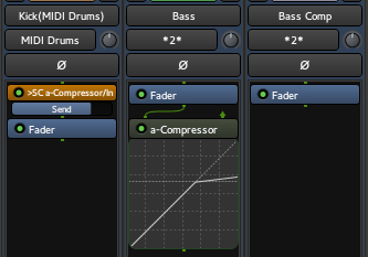 Sidechain compression: Mixer view